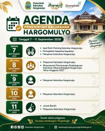 AGENDA PEMERINTAH KALURAHAN HARGOMULYO TANGGAL 7-11 SEPTEMBER 2026